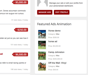 Featured Ads animation classipress